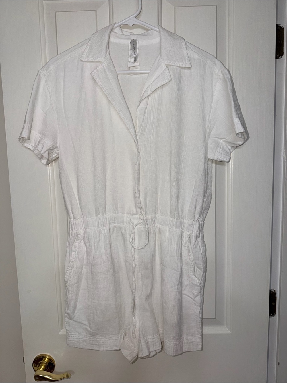 Fabletics White Short-Sleeve Romper